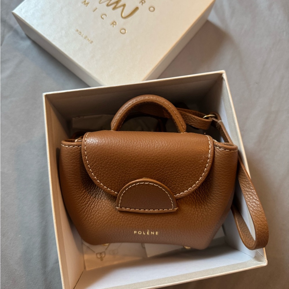 Polene Brown Mini Bag with Structured Design